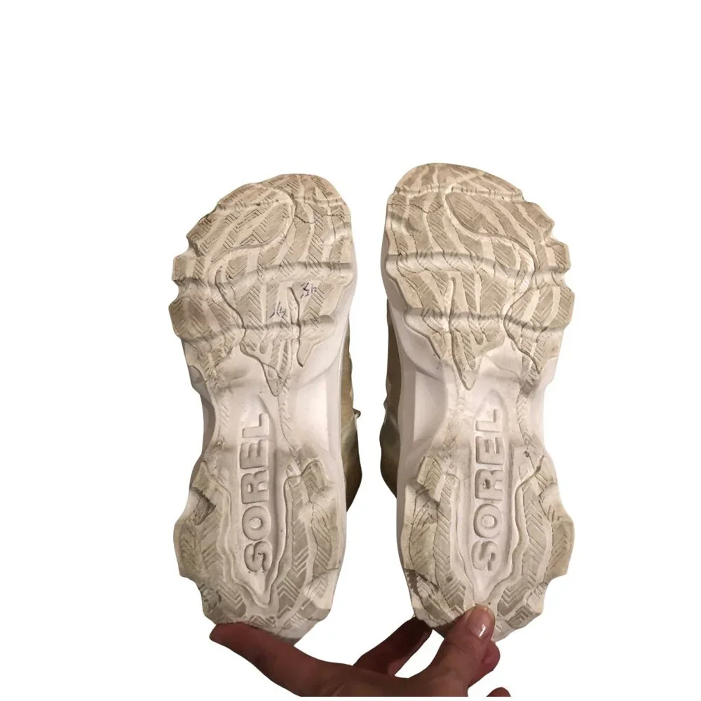 Sorel Womens Kinetic Breakthru Tech Lace athletic beige chunky sneakers size 10 - Picture 6 of 8